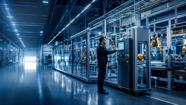 Sistema de automatización industrial en planta de producción automatizada